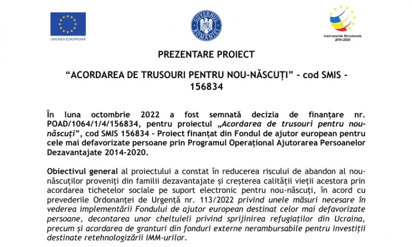 ACORDAREA DE TRUSOURI PENTRU NOU-NĂSCUȚI
